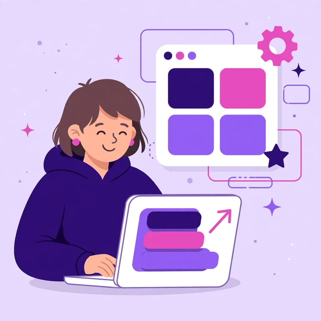 Smiling developer building and optimizing a Webflow website on a laptop with Rank Rays