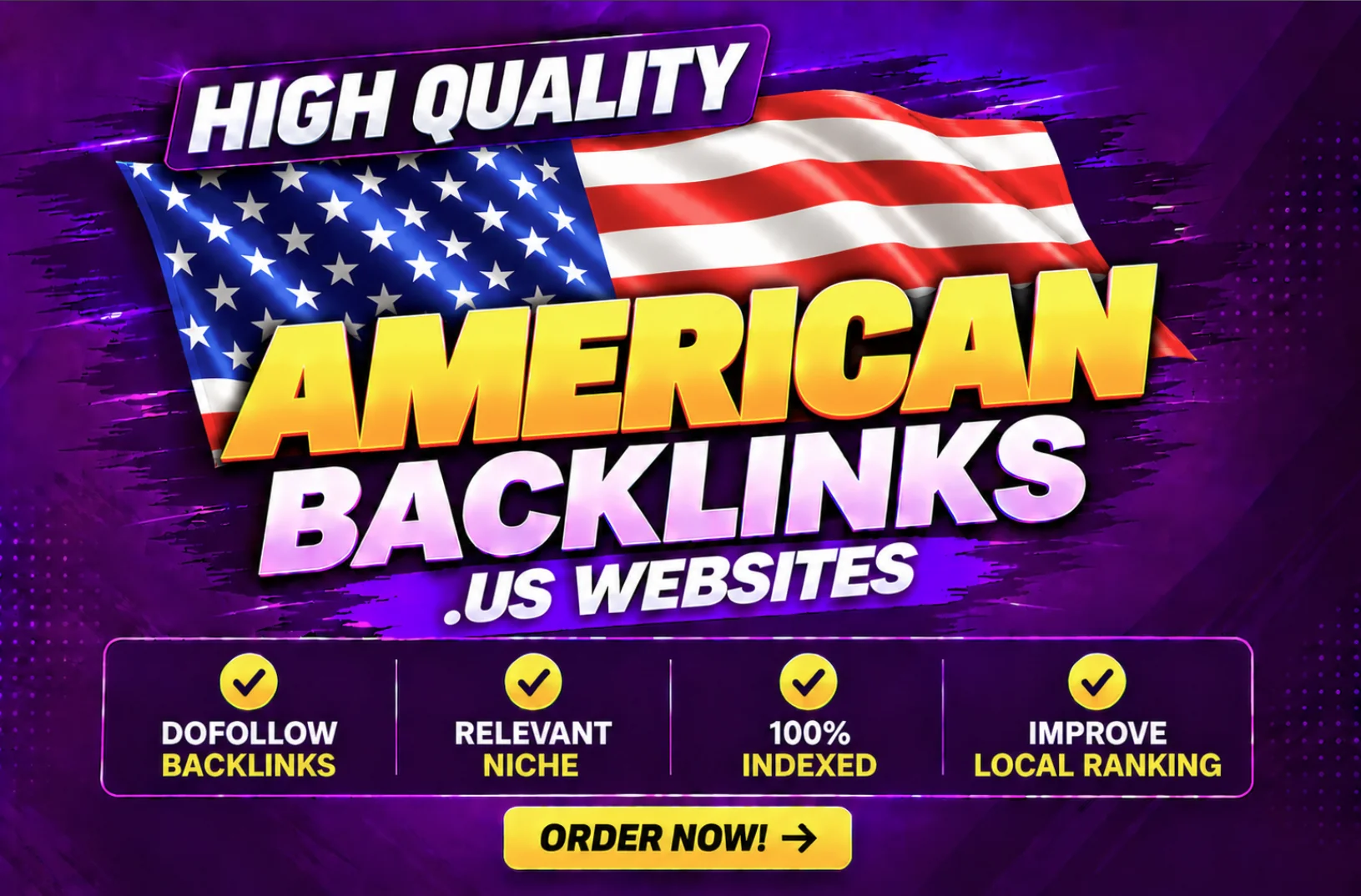 American backlinks from .US websites: dofollow backlinks, niche relevant, 100 percent indexed, improve local ranking