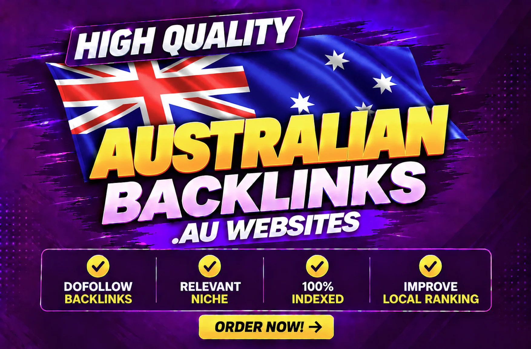 Australian backlinks from .AU websites: dofollow backlinks, niche relevant, 100 percent indexed, improve local ranking