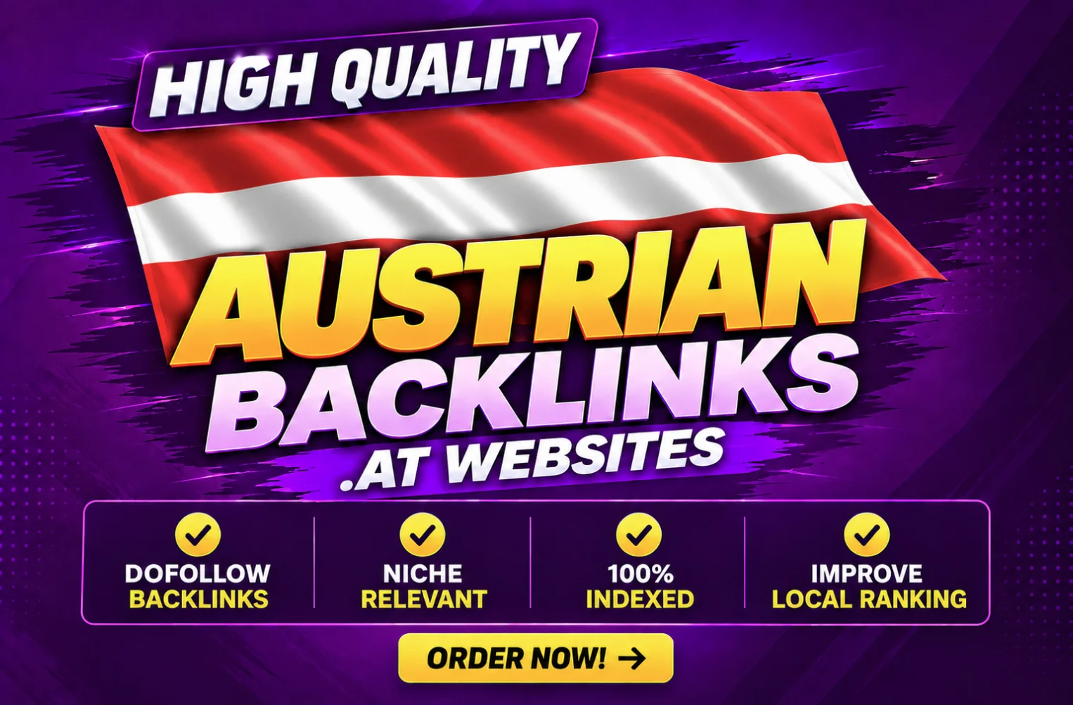 Austrian backlinks from .AT websites: dofollow backlinks, niche relevant, 100 percent indexed, improve local ranking