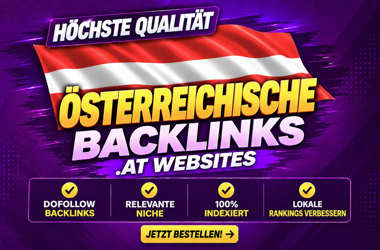 Österreichische backlinks von .AT websites: dofollow backlinks, relevante niche, 100 prozent indexiert, lokale rankings verbessern