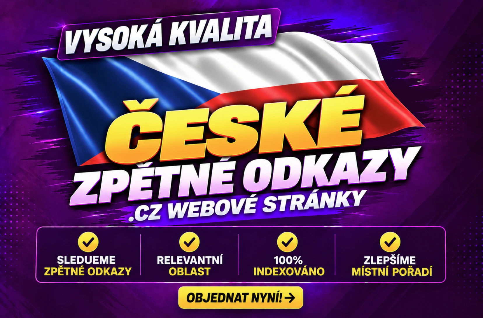 České zpětné odkazy z webů .CZ: dofollow zpětné odkazy, relevantní odkazy, 100 procent indexováno, posílení lokálního SEO