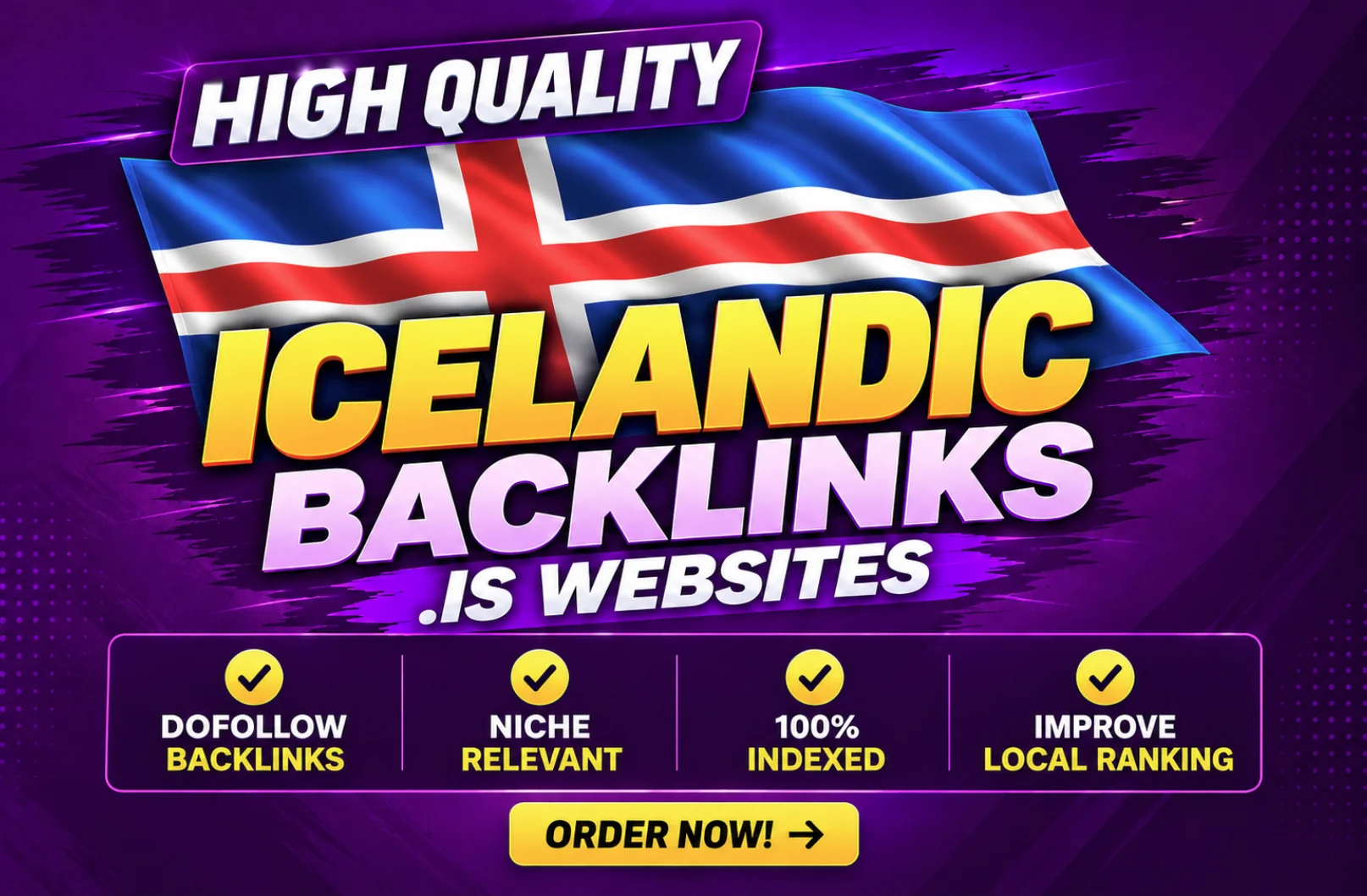 Icelandic Backlinks service thumbnail: dofollow backlinks from .IS websites