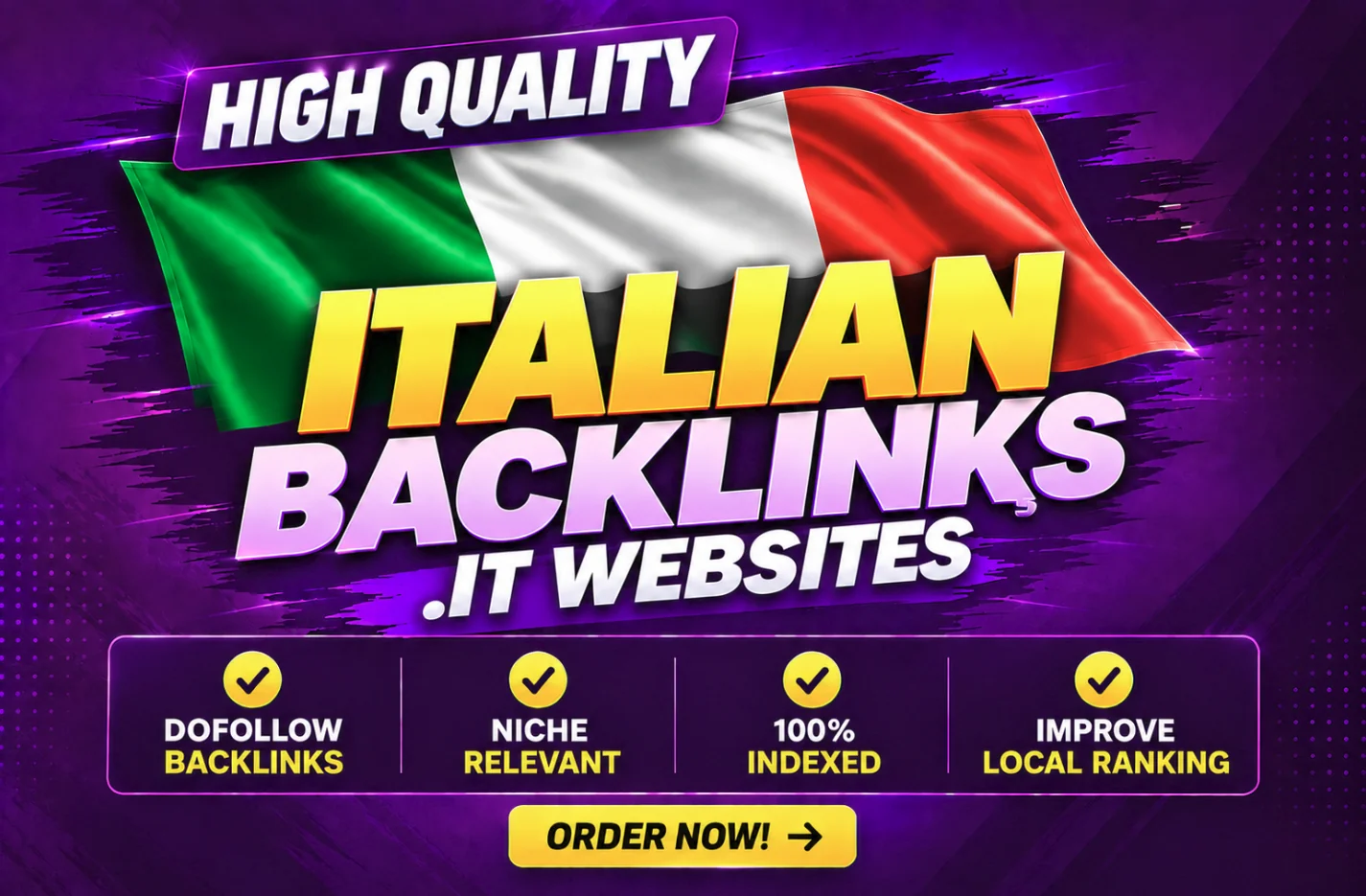 Italian Backlinks service thumbnail: dofollow backlinks from .IT websites