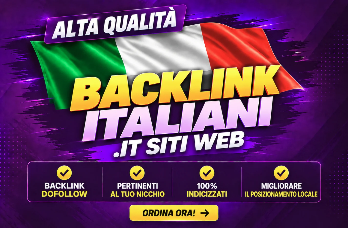 Backlink italiani su siti web .IT: backlink dofollow, pertinenti al tuo nicchio, 100 percento indicizzati, migliorare il posizionamento locale