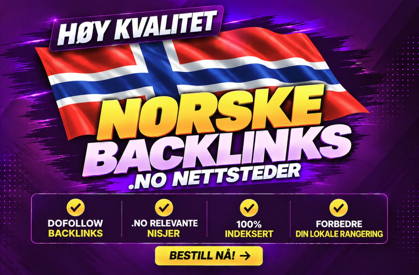 Norske backlinks fra .NO nettsteder: dofollow backlinks, .NO relevante nisjer, 100 prosent indeksert, forbedre din lokale rangering