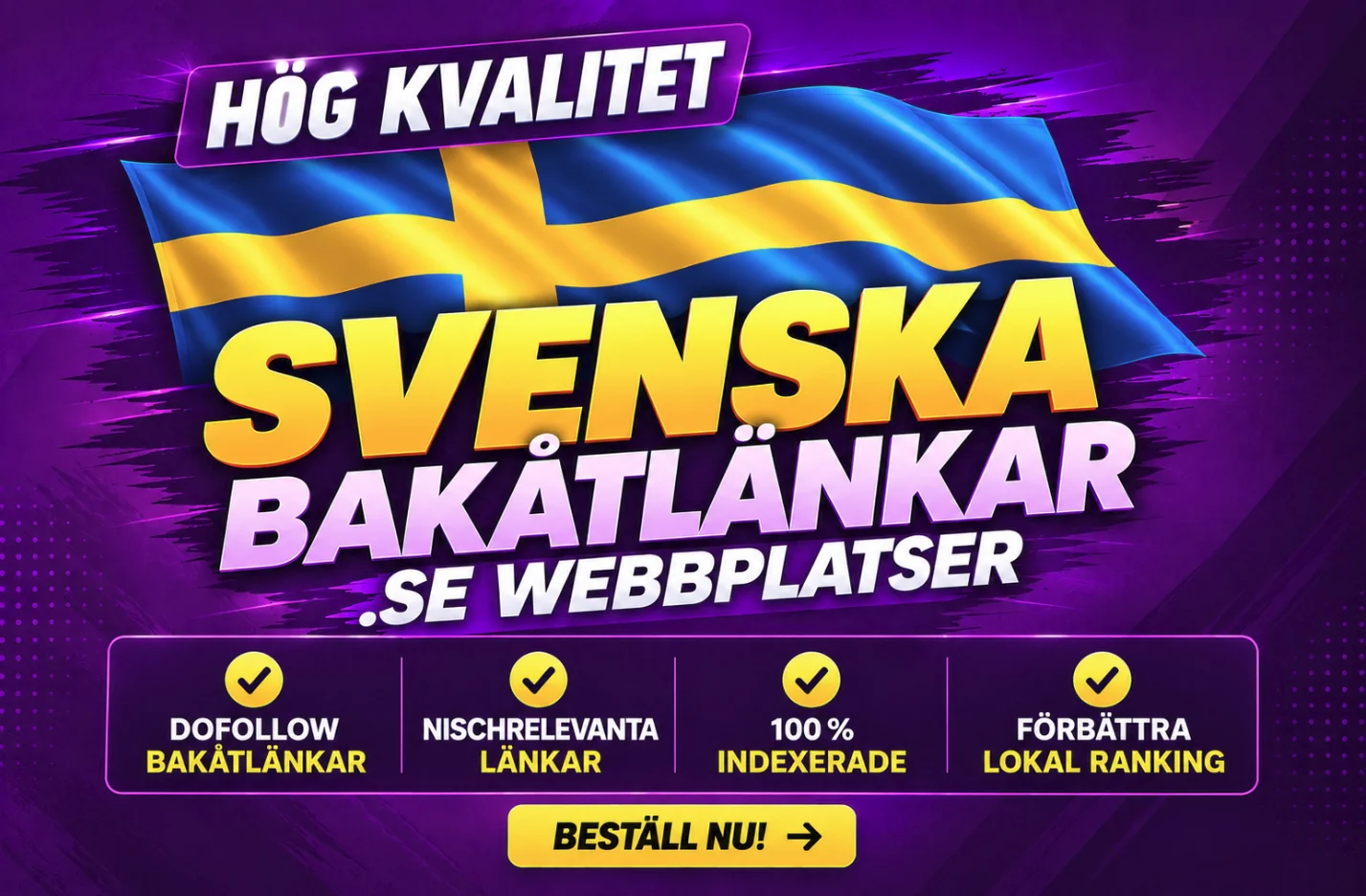 Svenska bakåtlänkar från .SE-webbplatser: dofollow-bakåtlänkar, nischrelevanta länkar, 100 procent indexerade, förbättra lokal ranking